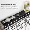 JackCubeDesign MK460A - Wood Wall Mount Jewelry Organizer with Metal