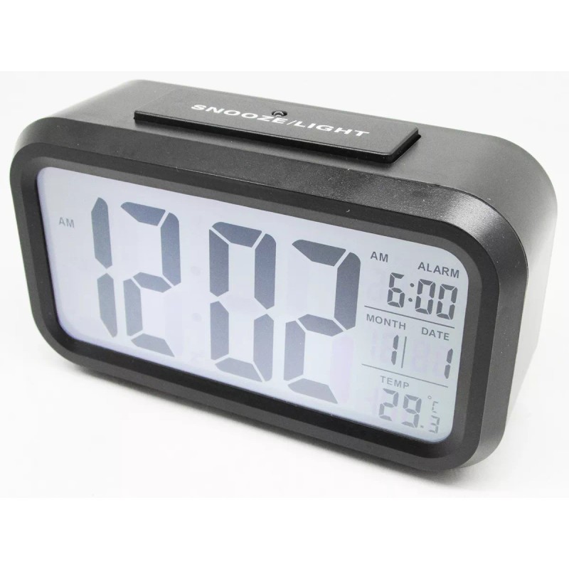 Gadiz Reloj Digital Alarma Numeros Grandes Negro Fechador Luz Led