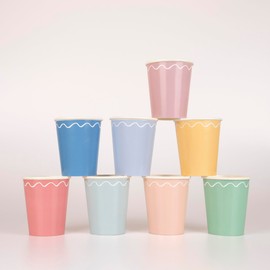 Meri Meri Mixed Wavy Line Cups (Pack of 8)
