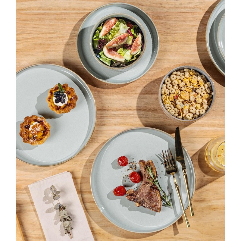 TheTerra Ceramic Dinnerware Sets for 6, 18 Pieces Porcelain Lightweight