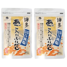 Ajino Wako Salt Reduced 55% Hakata Chin Filled with Chin (0.3 oz (8 g) x 30 Packets x 2