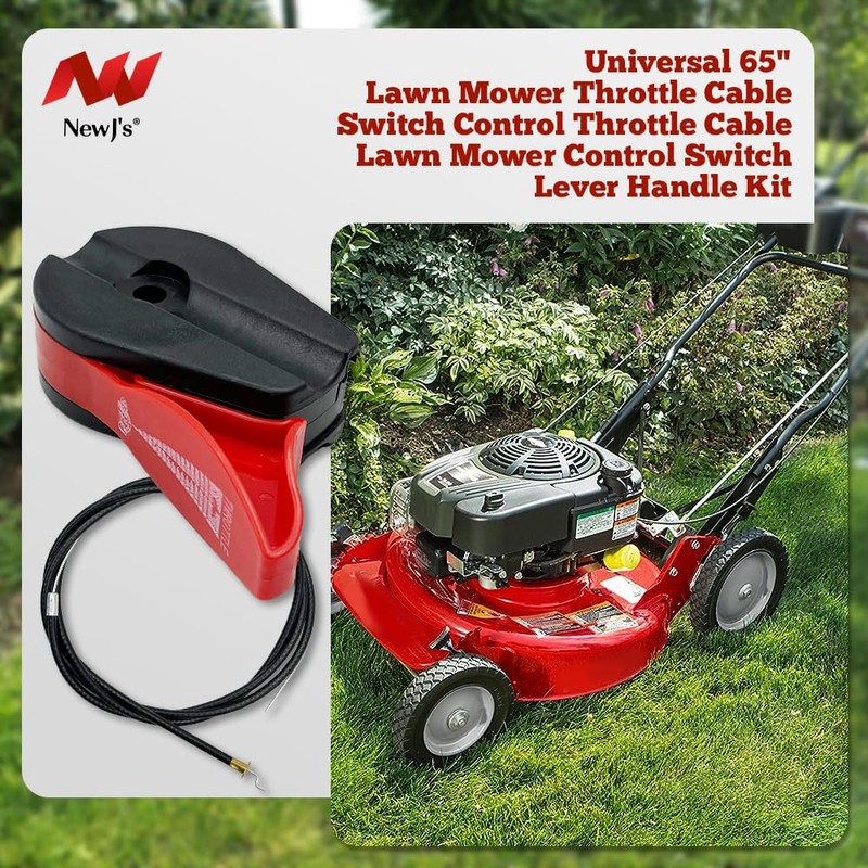 NewJ's Universal 65" Lawn Mower Throttle Cable Switch Control Throttle