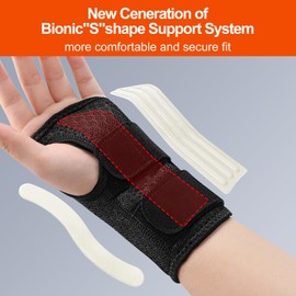 Carpal Tunnel Wrist Brace Night Support Day & Night,H HOME-MART Wrist and Thumb Brace with Splint for Women and Men,Fit Left Hand,Adjustable Wrist Support Wrap for Dequervain's Tenosynovitis, Tendonit