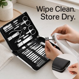 26-Piece Manicure Set for Nail and Cuticle Care – Stainless Steel Grooming Tools for Home Pedicure and Personal Care