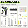 WORKPRO 8V Cordless Drill Driver Kit with 53pcs Bit Set,