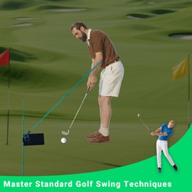 POIET Golf Alignment Sticks System with Holder Angle Plate, Golf Trainer Aid Teaching Equipment for Aiming, Putting, Swing, Essentials Golf Gifts Accessories for Men and Women