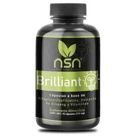 NSN  Brilliant Nootrópico  con Ginseng Panax, Alpha GPC  Enfoque y Concentración  70 Cápsulas                                                         