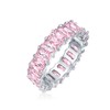 Art Deco Style AAA CZ Simulated Pink Tourmaline Emerald Cut