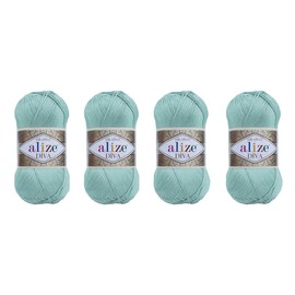 Hand Knitting Yarn 100% Microfiber Acrylic Yarn Alize Diva Silk Effect Crochet Arts Lace Craft 4 Balls 400g 500yds (463)