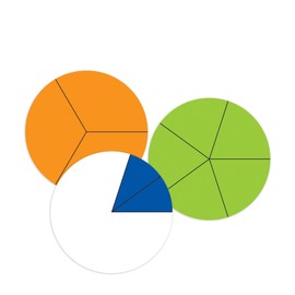 Carson Dellosa 36-Piece Fraction Cutouts, Colorful Cardstock Pie Chart Cut-Outs for Mathematics Practice, Bulletin Board Decorations, Classroom and Homeschool Math Manipulatives