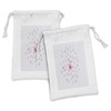 Ambesonne Almond Blossom Fabric Pouch Set of 2, Sakura with