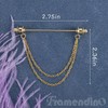Framendino, 2 Pack Chain Lapel Pin Collar Bar Tassel Brooch
