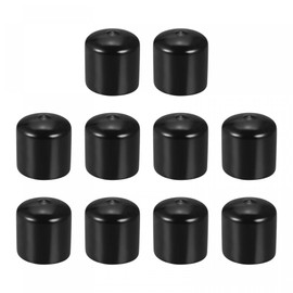 sourcing map 10 Pack 28mm ID Black Screw Thread Protectors Rubber End Caps Bolt Covers for Screw Bolt Furniture Pipe