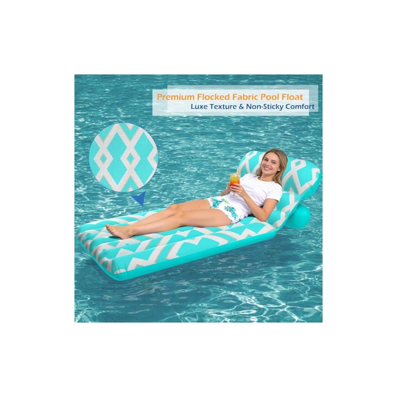 Jasonwell Inflatable Pool Float Adult - Ultra-Comfort Soft Fabric Pool