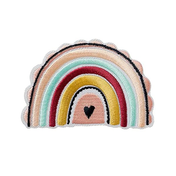 Mono Quick 10600 Rainbow with Heart Appliqué Iron-On Patch