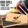 Golf Club Enthusiast Engraved BBQ Set: High-Quality Stainless Steel Grill