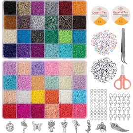 Cuentas pulseras XINTM 35000 Kit Hacer Pulseras Cuentas Cristal 2mm Letras Pulsera Cuentas Hacer Pulseras y Collares Cuentas de Letras Cuentas Bisuteria Regalo Nino A-511