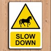 Warning Horses Slow Down Safety Sign Aluminium Rustproof Livery Yard