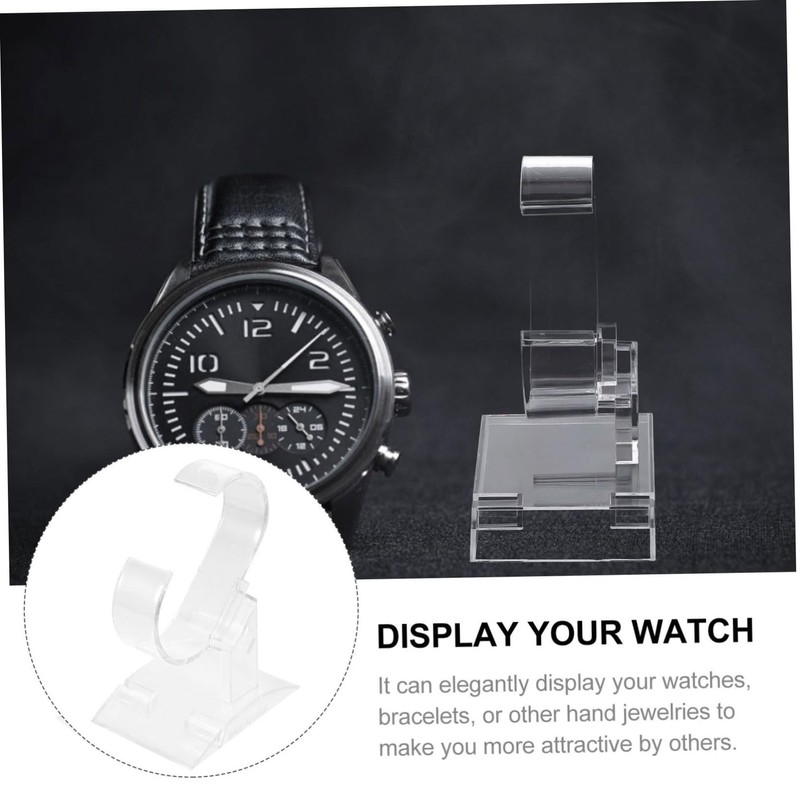 Baluue 2 Pcs Acrylic Watch Display Stand Transparent Jewelry Organizer