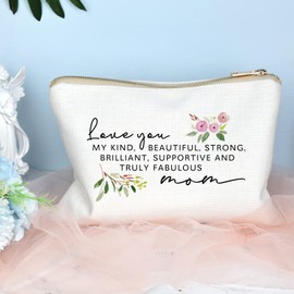 Love You Mom Gift Birthday Makeup Bags Mom Appreciation Gift Cosmetic Bag Birthday Gifts For Mom From Daughter Son Travel Cosmetic Pouch Mother's Day Gift for Women Christmas Gift for Mother