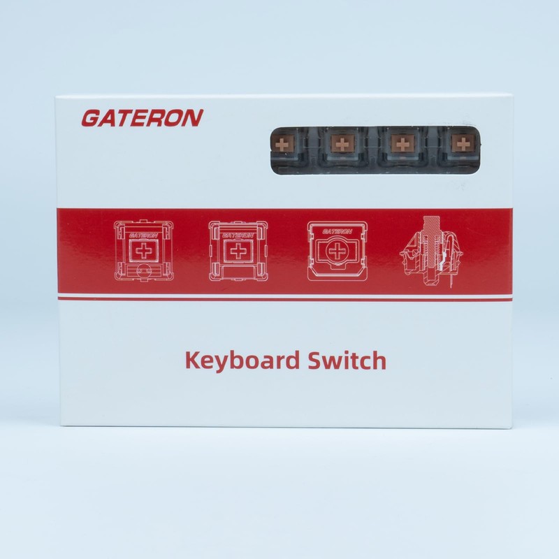 GATERON Pro Ultra Glory Red Keyboard Switches, Linear 5 pin
