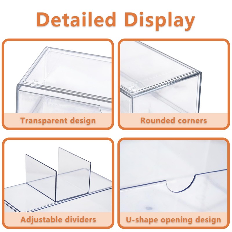 DIBALIYI 1PCS Square Qtip Holder Dispenser, Clear Cotton Ball Holder