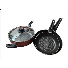 Ekco Batería De Cocina De Aluminio 4 Pzas Ekco Evolution Gruesa! Color Rojo