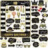 Scettar 53 Pieces 18th Birthday Photo Props, Black Gold Inflatable
