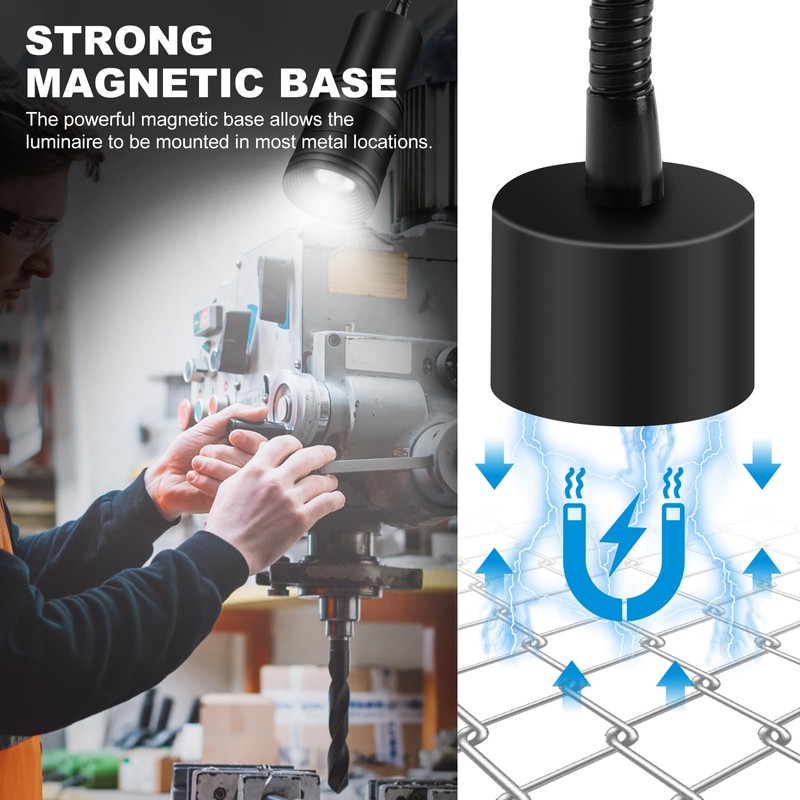 12W Magnetic Base LED Work Lamp With Adjustable Focus and