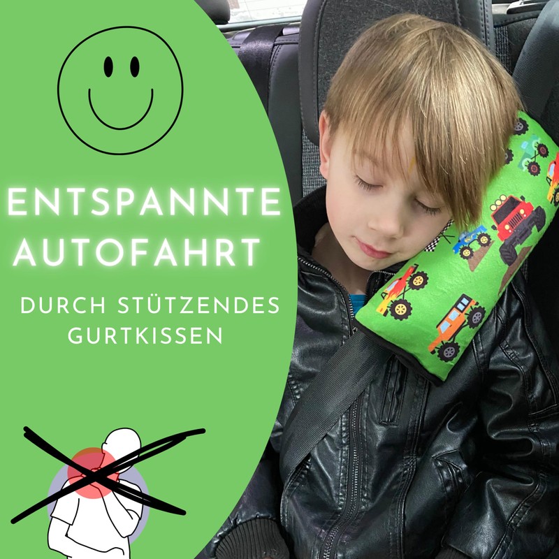 HECKBO 1 x Car Seat Belt Cushion with Monster Trucks