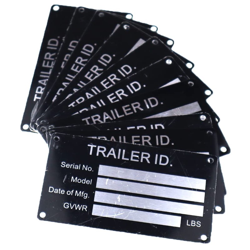 10PCS Blank Trailer VIN ID Plate Data TAG Serial Model