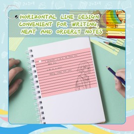 A6 Flash Cards 160Pcs Revision Cards Double Sided Record Cards with Metal Binder Ring Assorted Colours Index Cards Lined for School Learning Office Work