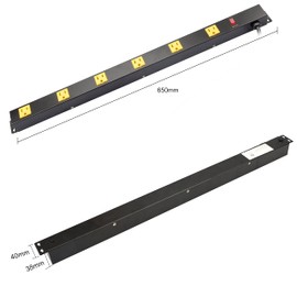 INLAND 6 Outlet Long Garage Heavy Duty Wall Mount Power Strip with 3FT 14AWG Cord, 15A/1875W, Wide Spaced Outlets, ETL Listed Electrical Outlet Extender, Outlet Splitter for industrial