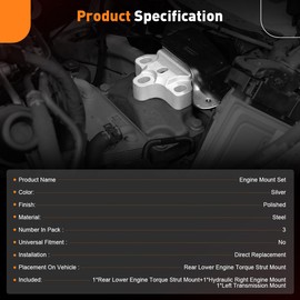 3PCS Engine Motor Mount & Transmission Mount Set Compatible with Mini Cooper 2014-2022,for Cooper Clubman 2016 -2022,for Cooper Countryman 2014-2023 1.5L 2.0L,X1 16-22,X2 18-23,228i M235i 20-23 2.0L