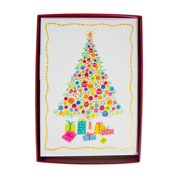Bright Tree Boxed Christmas Cards - 16 Cards & 16