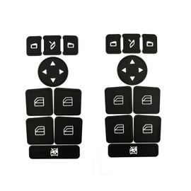 AtticZone Interior Button Repair Sticker Kit Decals Steering Wheel, AC Control, Window Switch , Radio Number, Door Lock, Seat Memory Switch Button Stickers Compatible with Benz 2007-2014, 2 Set
