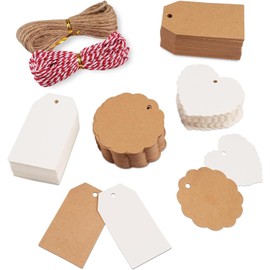 Etiquetas Personalizadas, 402 Piezas De Etiquetas Con Diseños De Papel Kraft y Cuerdas, Para Regalos, Artesanías y Etiquetas De Precios, Para Entusiastas De La Artesanía o Entusiastas Del Bricolaje