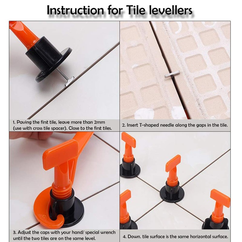 60 Sets Tile Levelling System, HUYU Laying Aids, Tile Leveler