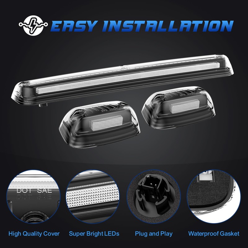 Roof Marker Lights for 2007-2010 Silverado/Sierra 1500 LED Cab Roof