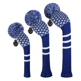 Knitted Pom Pom Golf Headwear Set for Driver Wood, Fairway and Utilities, Driver Headcases, Wooden Headcases, Other Club Headcovers