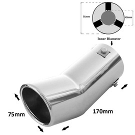 Exhaust Trim Exhaust Trim End Piece Sound Vapour Sports Exhaust Universal Stainless Steel Polished Tuning Sport up to 70 mm