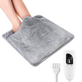 Lotvic Foot Warmer, Electric Foot Muff with 6 Temperature Levels and Overheating Protection with Automatic Shut-Off, Cuddly Foot Warmer, Machine Washable, 50 W (Foot Heating) (Grey)