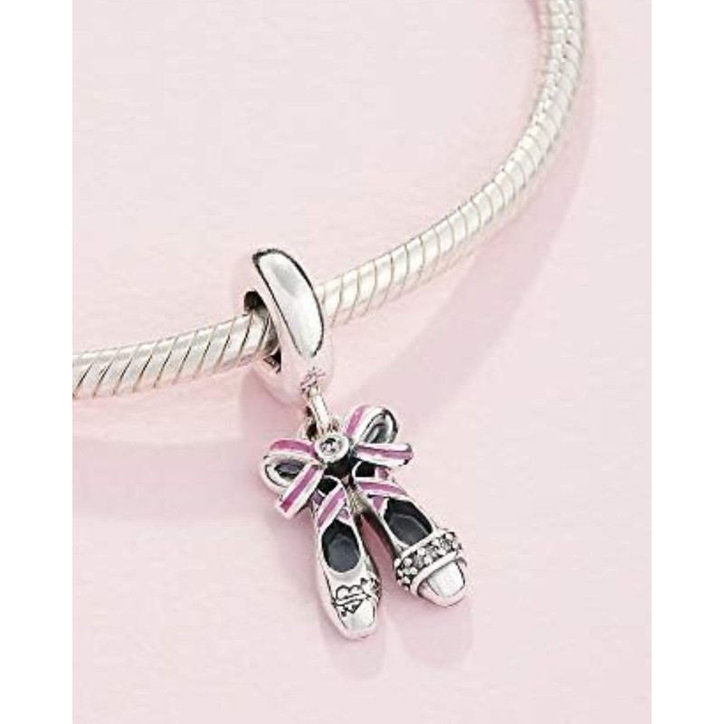 Charm de plata 925, Abalorio, Dije colgante, Colgante de ballet,