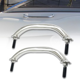 TuoP 9 inch Stainless Steel Boat Grab Handle, Marine Handrail Grip Hardware for Multipurpose, Mirror Polished (2PCS)