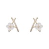 Tiny Diamond Huggie Earrings Flower Stud Earrings Acrylic Flower Studs
