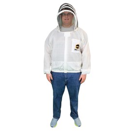 Mann Lake Provent Beekeeping Jacket, Professional Grade Vented Bee Gear with Self-Supporting Veil, Heavy-Duty Zippers, Elastic Wrist Openings, Reinforced High-Wear Areas & Chest Pocket, Large