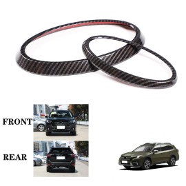 e-power-auto-Trim Front & Rear Logo Emblem Badge Cover Trim Ring 2PCS For Subaru Outback 2022-2024