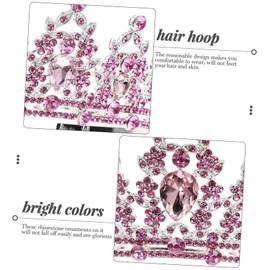 IWOWHERO Rhinestone Crown Bridal Tiara Women's Hair Toer Wedding Tiara Prop Fashionable Silver Diamond