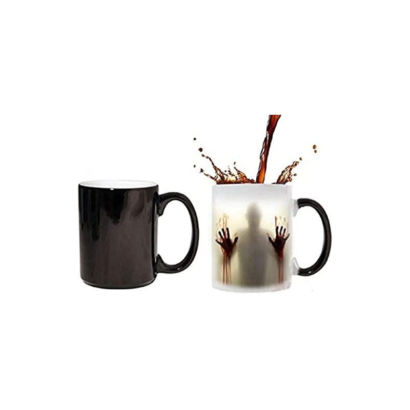 LINGSTAR The Walking Dead Keramik-Tasse mit Thermoeffekt und Zombie-Motiv