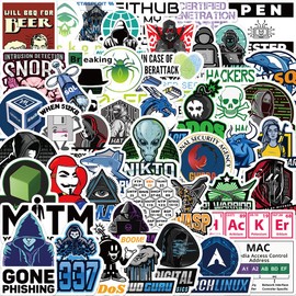 50pcs Vinyl Waterproof Hacker Programmer Stickers for Laptop,Car Bumper,Luggage,Skateboard,Water Bottles,Computer,Phone, Kids Teens Adults for Stickers